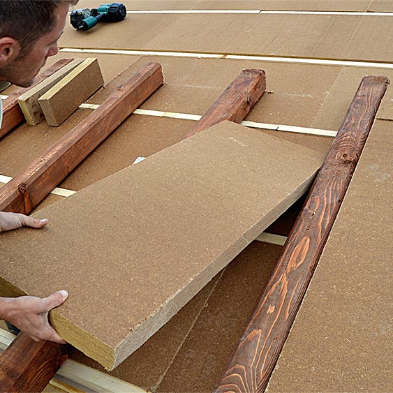 Fibra di legno FiberTherm densità 160 kg/mc tetto