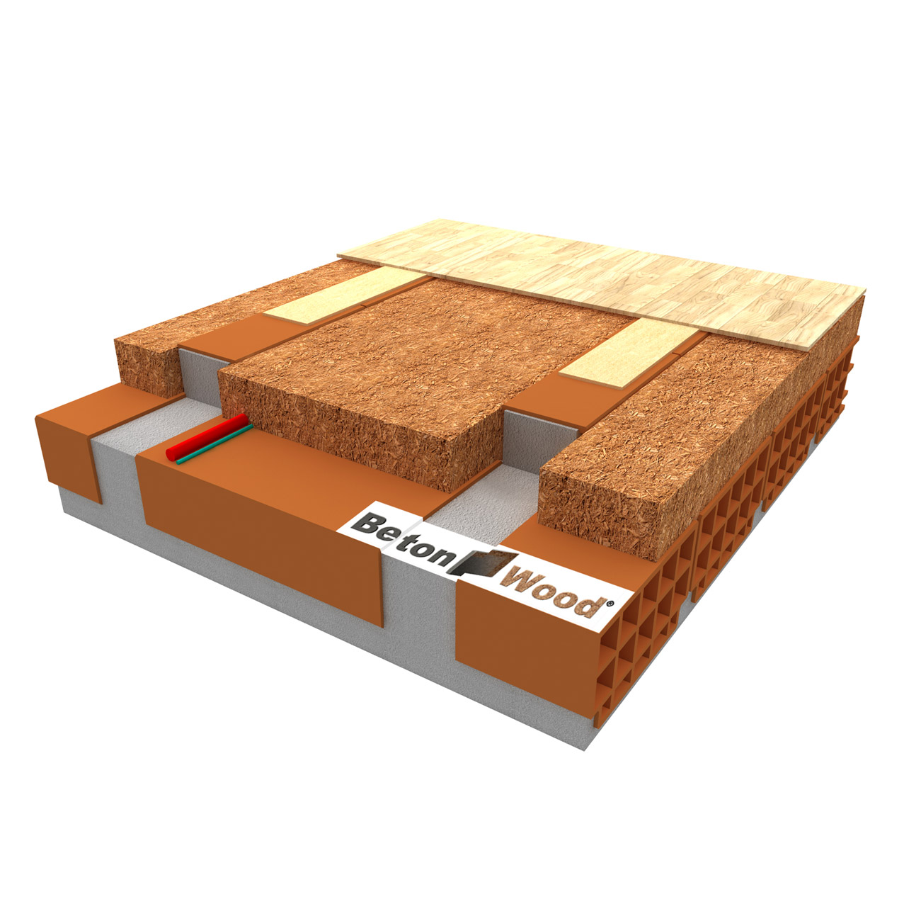 Massetto a secco con isolamento fibra di legno flessibile