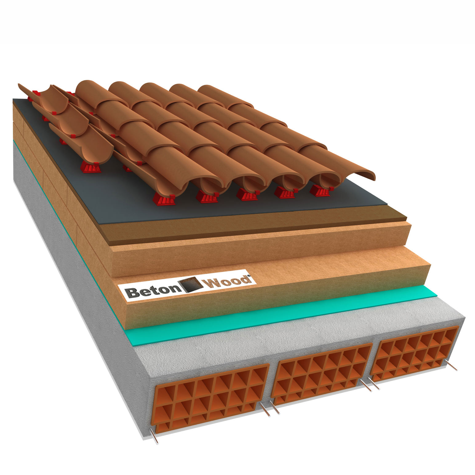 Tetto in fibra di legno Therm e Bitumfiber su latero-cemento